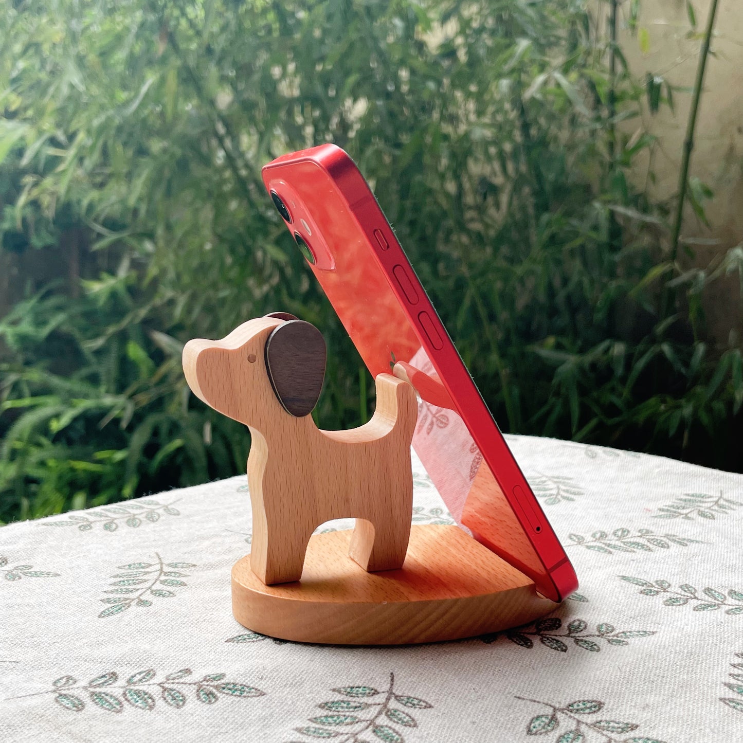 Cute Wooden Animal Phone, Pad, Kindle Holder/Stand Set - Animal Series - Dog Back