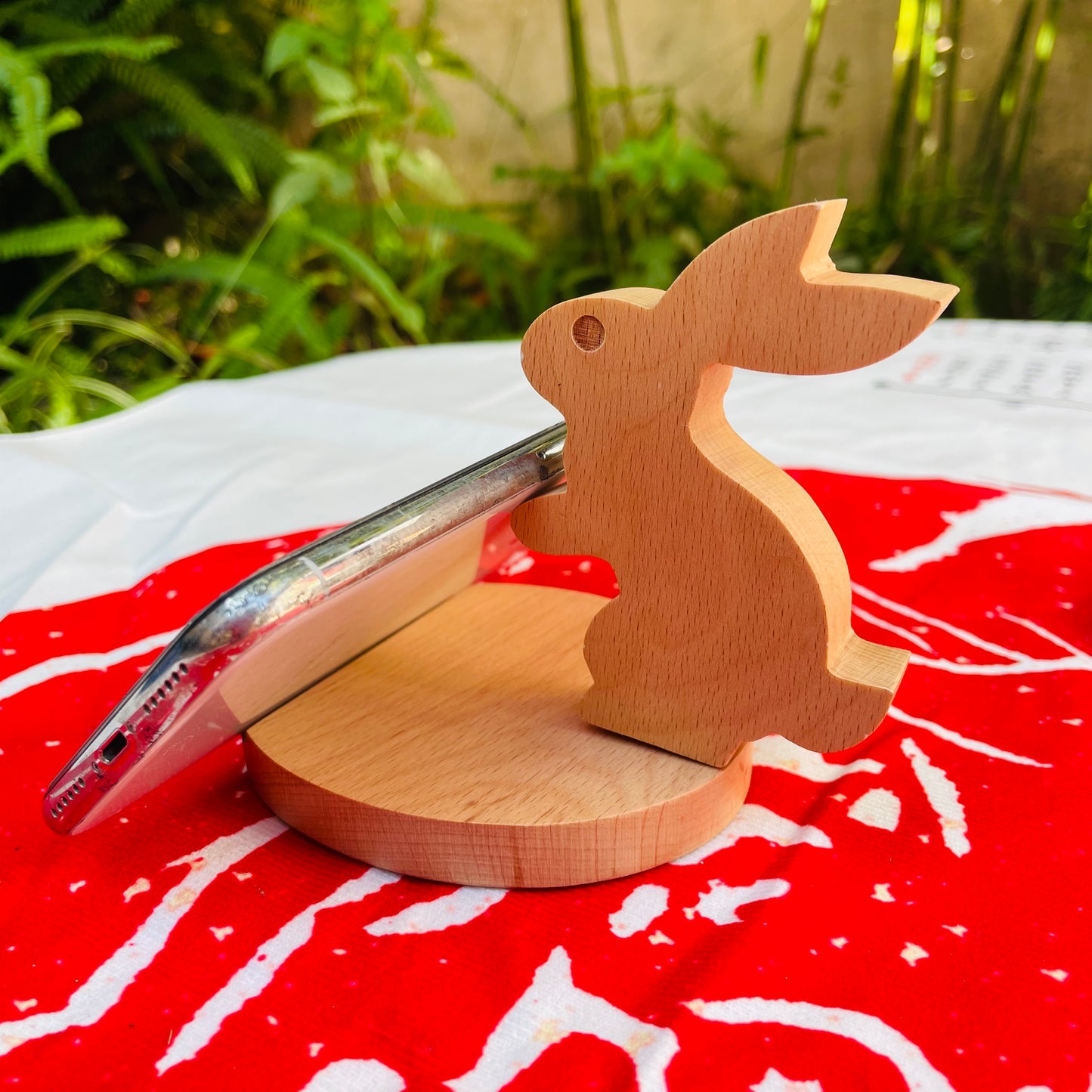 Cute Wooden Animal Phone, Pad, Kindle Holder/Stand Set - Animal Series - Standing Rabbit