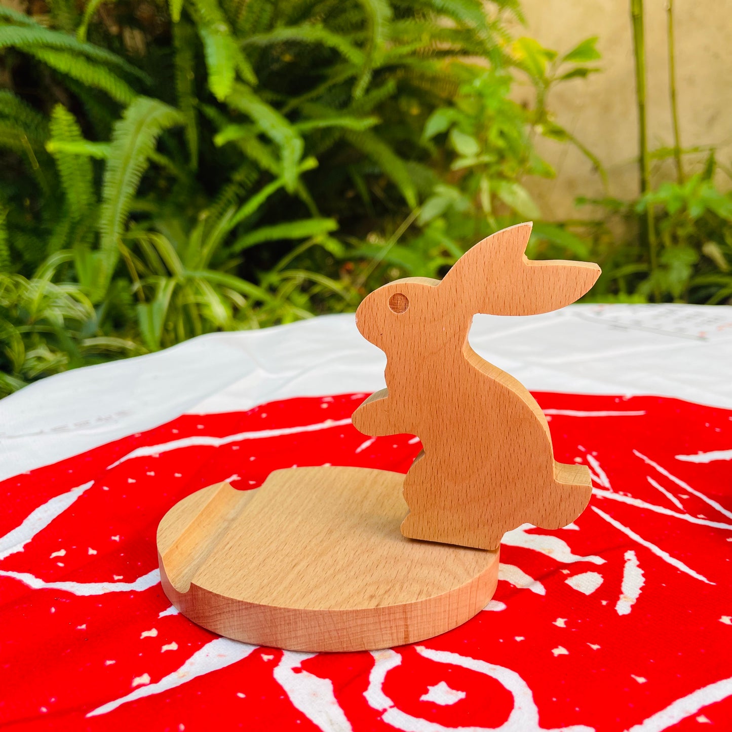 Cute Wooden Animal Phone, Pad, Kindle Holder/Stand Set - Animal Series - Standing Rabbit