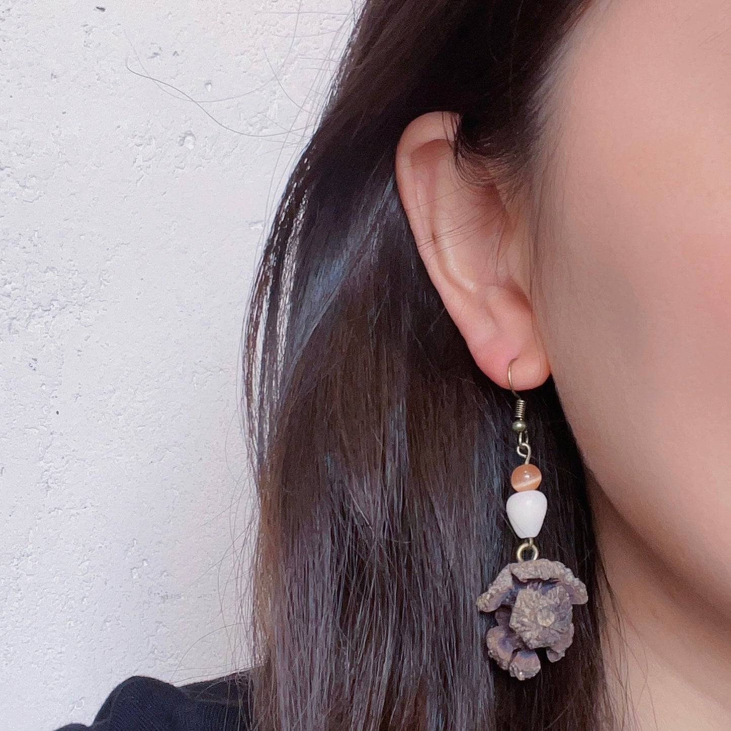 Handmade Asian Style FruitFiesta Earrings - Nutty Pine Nuts